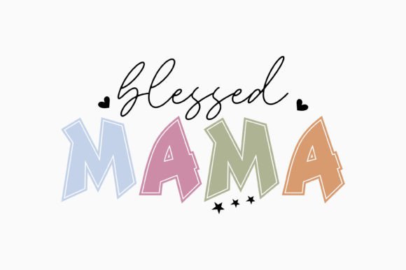 Blessed Mama Retro Mothers Day SVG