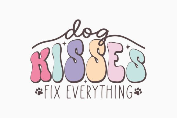 Dog Kisses Fix Everything Retro Dog