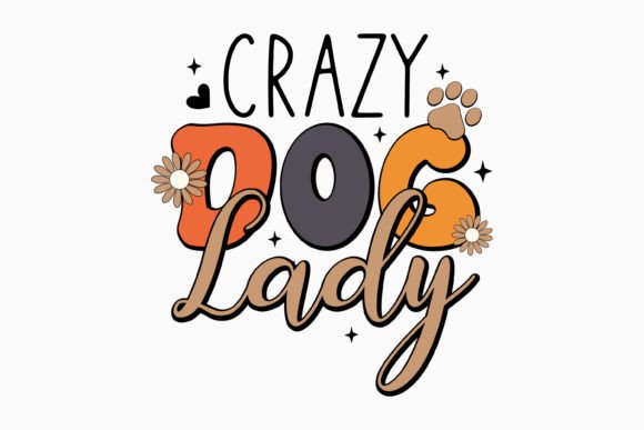 Retro Funny Dog SVG Crazy Dog Lady