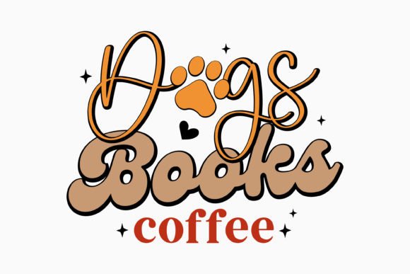 Retro Funny Dog SVG Dogs Books Coffee