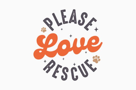 Retro Funny Dog SVG Please Love Rescue